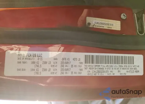 2016 Jeep Compass Sport z USA, uszkodzony, nr VIN 1C4NJDBB2GD501970